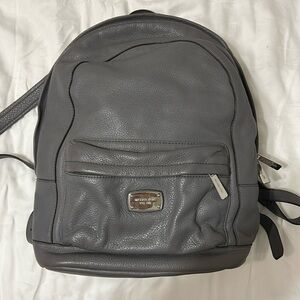 Gray Leather Michael Kors Backpack